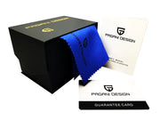 Caixa personalizada Pagani Design com manual e certificado de garantia