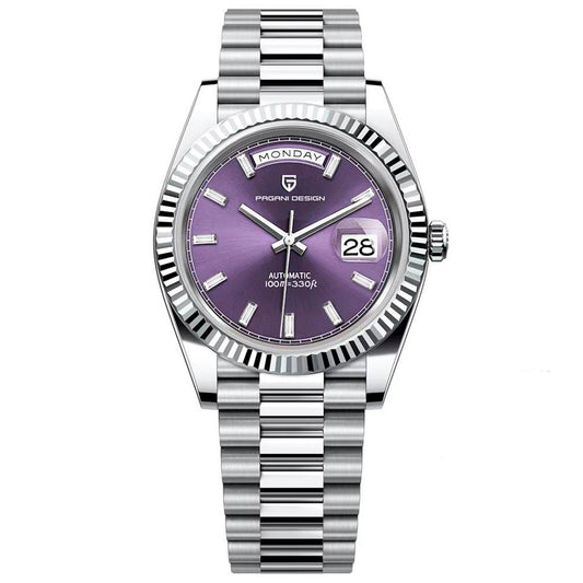 Pagani Design London Silver Purple — vista principal do relógio