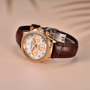 Relógio Feminino Pagani Design Daisy Gold Brown — detalhe do relógio, imagem 6