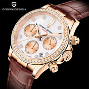 Relógio Feminino Pagani Design Daisy Gold Brown — detalhe do relógio, imagem 2